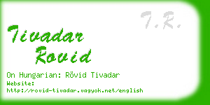 tivadar rovid business card